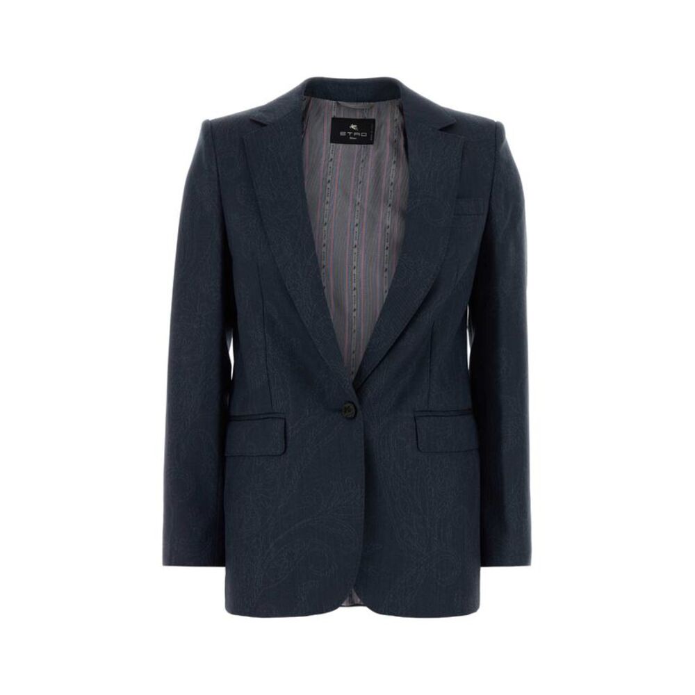 Etro Women Blue Wool Blazer